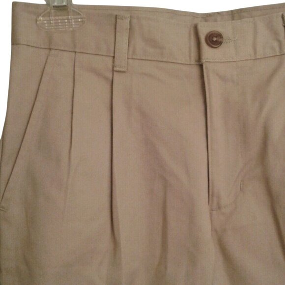 Chaps Size 12 Shorts Boys Khaki School Uniform Pleated Front Adjustable NEW - Picture 3 of 8